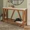 Walker Edison Faux White Marble/Walnut Rustic A-Frame Entry Table